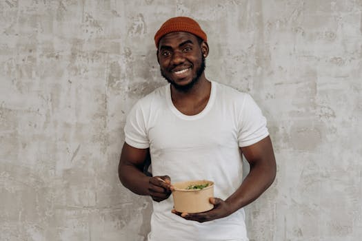 young adult enjoying a healthy meal