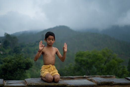 young adult practicing mindfulness