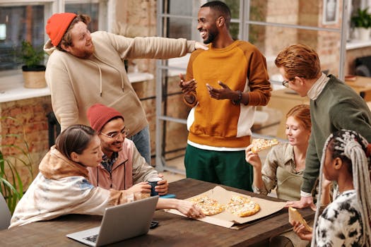 group of friends laughing together