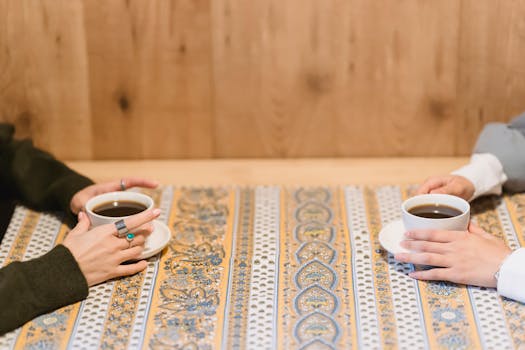 friends enjoying coffee together