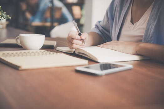 Young adult working at a desk