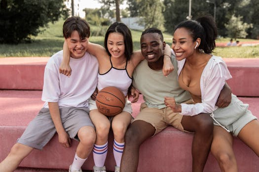 happy group of friends enjoying time together