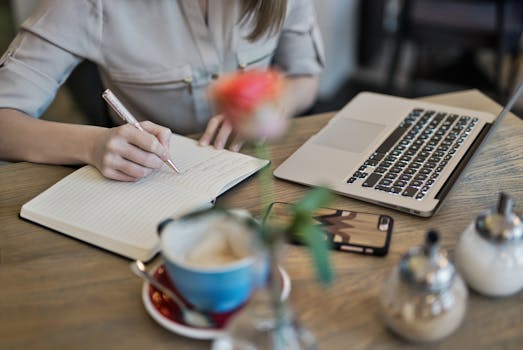 a gratitude journal kept on a table