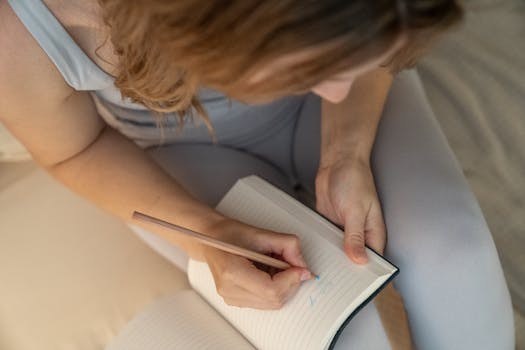 Image of a person journaling their thoughts