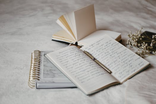 image of a peaceful journaling setup