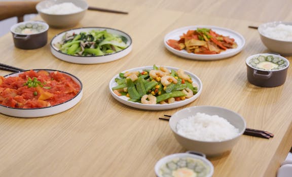 A colorful spread of healthy meals ready to enjoy