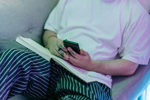 person journaling on a phone