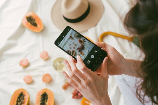 image of a person tracking their progress on a happiness app