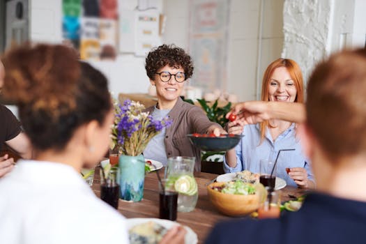 Person sharing gratitude with friends