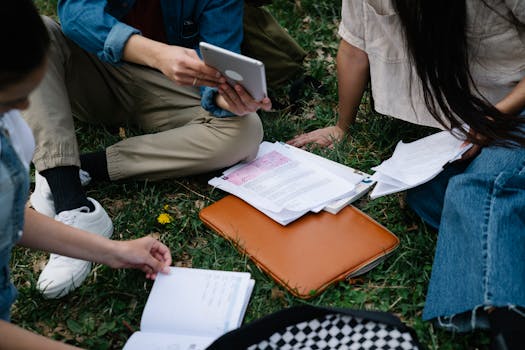 a group of friends writing together