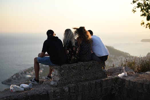 sunset view with friends