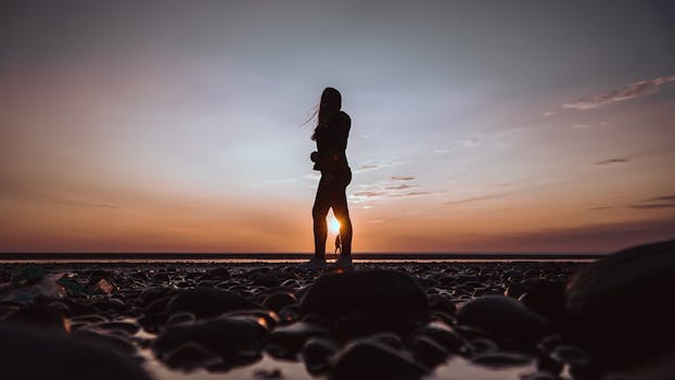 calm beach scene for mindfulness