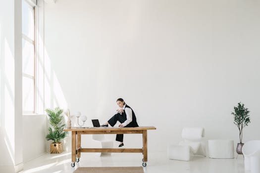 calm workspace with plants