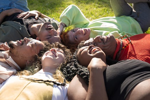 friends laughing and having fun outdoors