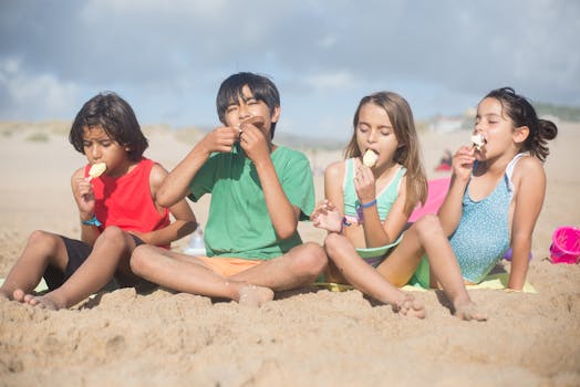 happy group of friends enjoying a sunny day