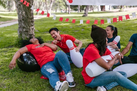 group of young adults enjoying a picnic