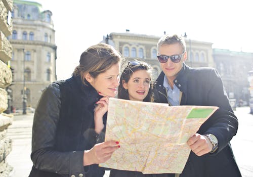 group of friends exploring a new city