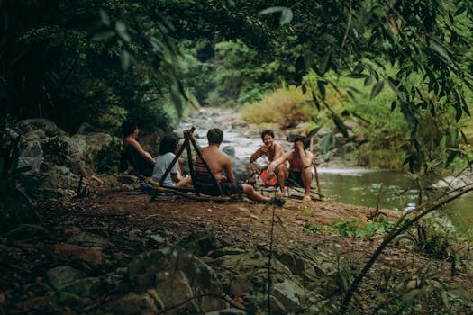 group of friends hiking