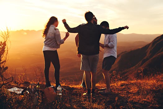 group of friends meditating together outdoors