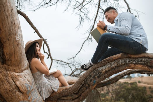 happy young couple enjoying a picnic